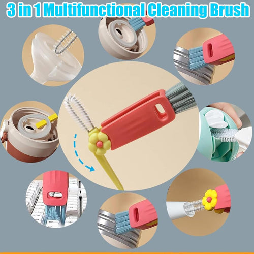 3 in 1 Cup Lid Cleaning Brush, 3 Pack Multifunctional Crevice Gap Cleaner Brush