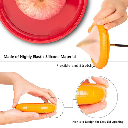 Avocado Saver and Tomato Holder - Set of 4 Reusable Storage Containers for Fridge