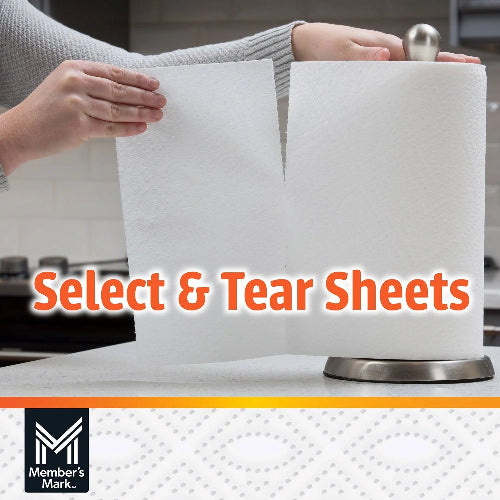 Member's Mark Select & Tear 2-Ply Paper Towels, 15 Rolls, 150 Sheets Each – strong & absorbent