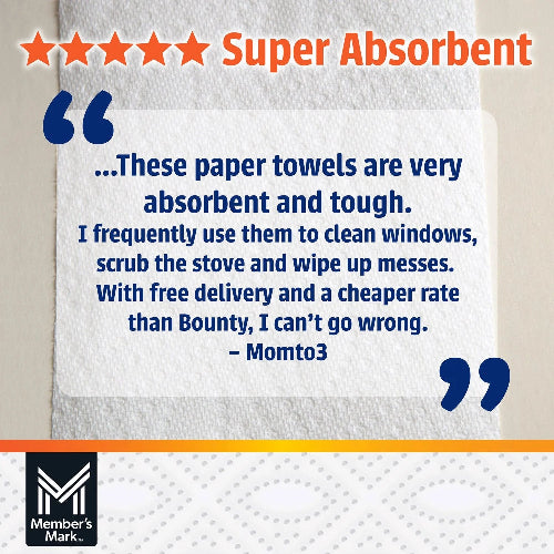 Member's Mark Select & Tear 2-Ply Paper Towels, 15 Rolls, 150 Sheets Each – strong & absorbent